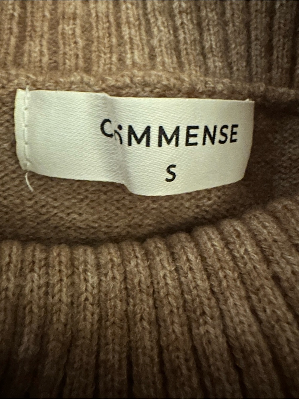 Commense Oversized Camel Turtleneck Sweater - Soft Knit Pullover Size S - Picture 9 of 10